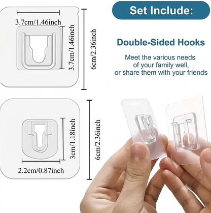Transparent Adhesive Wall Hooks (40-Pack)