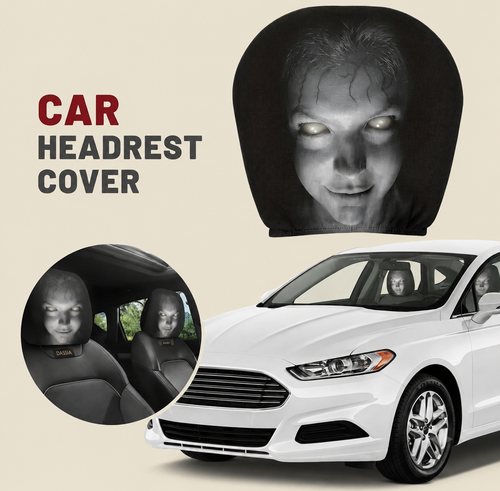 Horror Face Car Headrest Covers