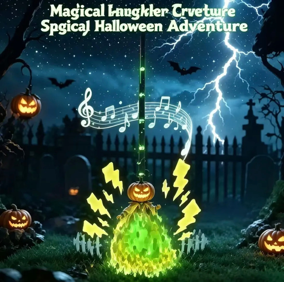Glowing Witch Broom with Spooky Sounds & Motion