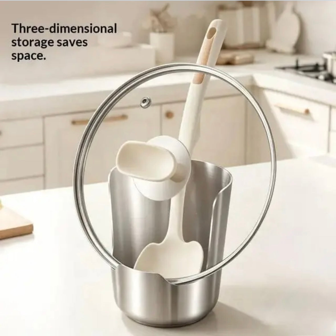 2 in 1 stainless steel spoon lid holder